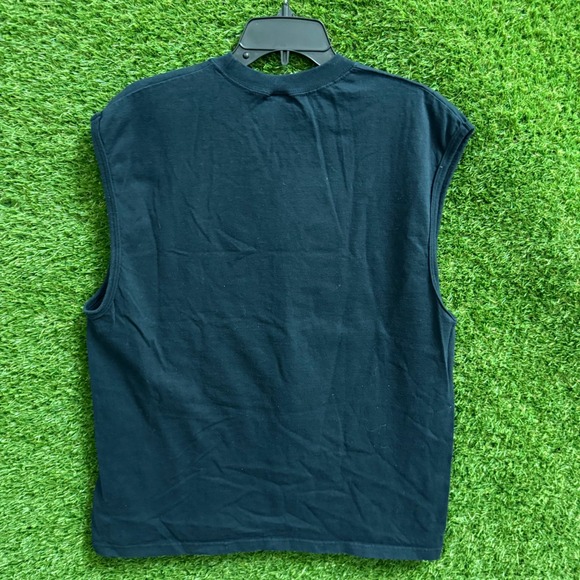 Anvil Omega Energy Be A Player Black Sleeveless Muscle T Shirt Mens L vintage - Picture 3 of 5